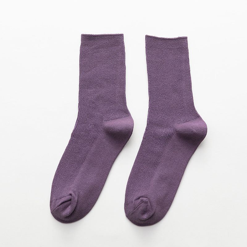 Summer Candy Color Solid Color Mid-calf Length Socks
