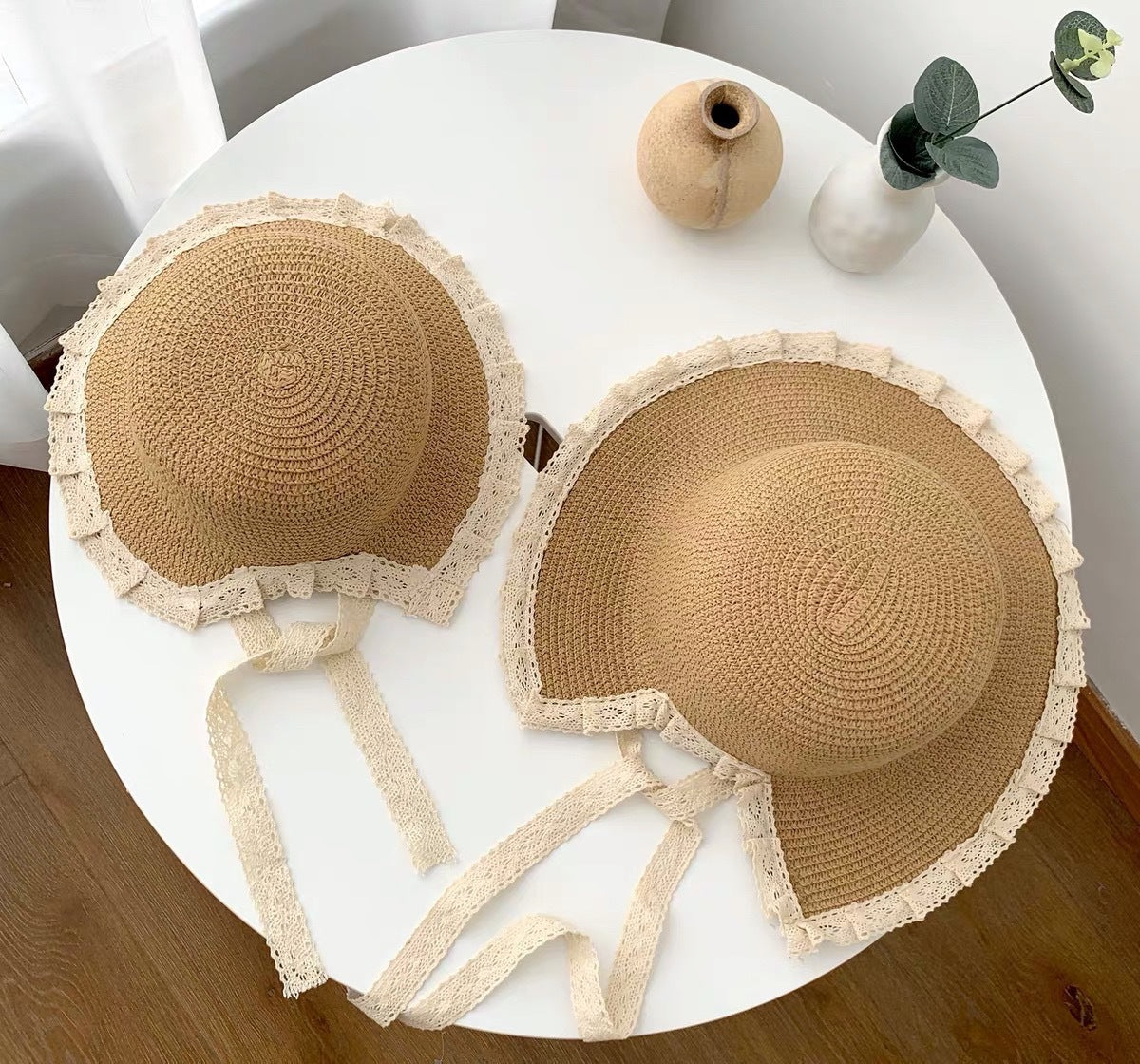 Summer Beach Sunshade Parent-Child Big Brim Straw Hat Bag Set