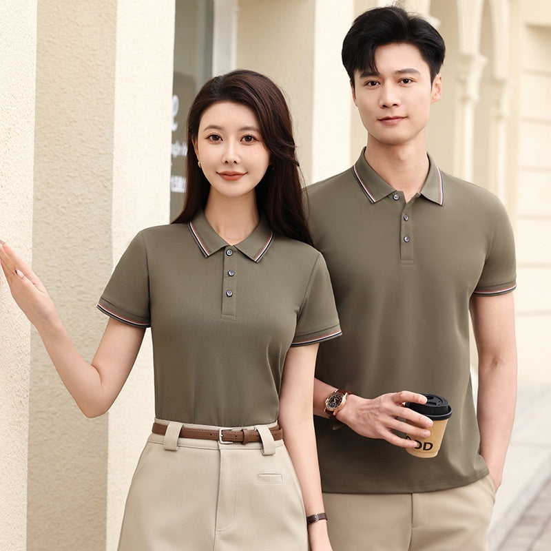 Ice-feeling Solona Color Matching Work Clothes Polo Shirt
