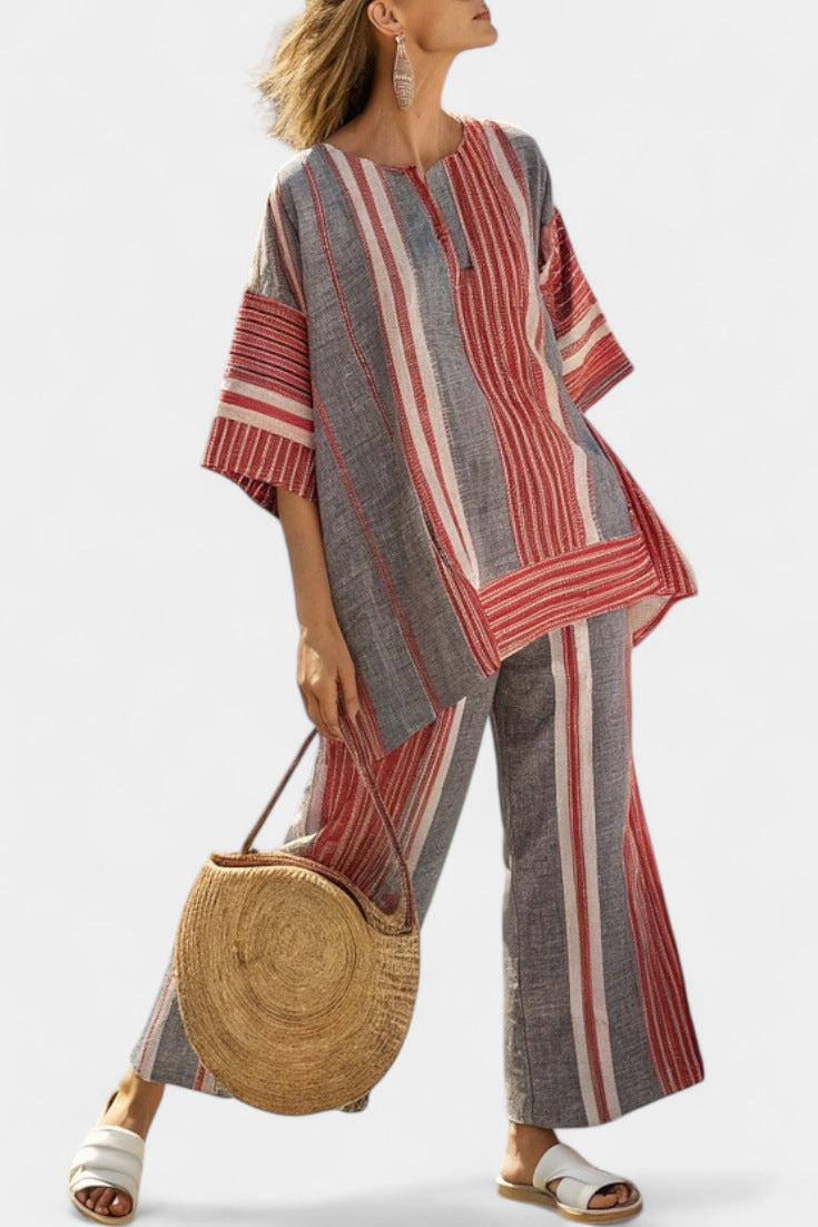 Plus-size Loose Casual Women's Beach Two-piece Set