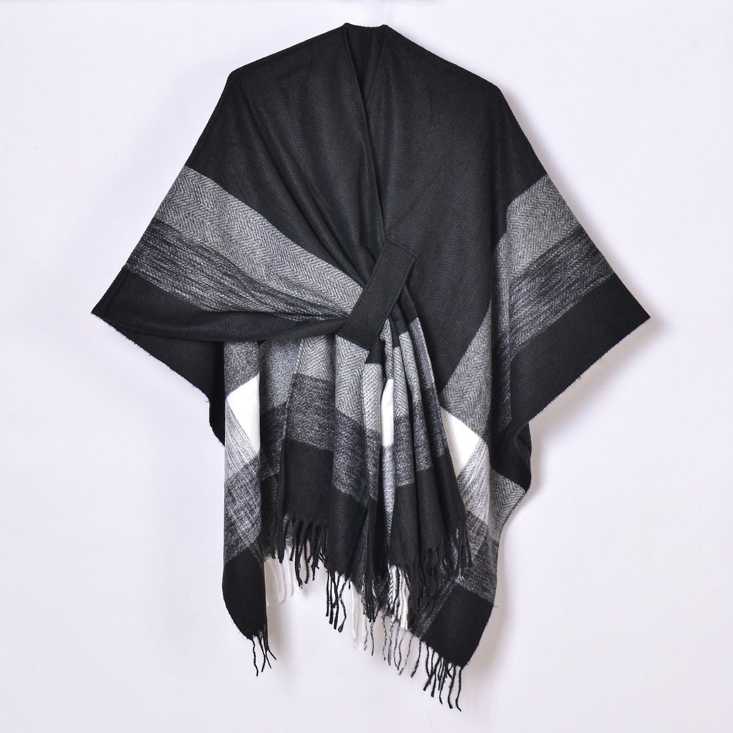 Women's Jacquard Warm Tassel Cardigan Outer Wear