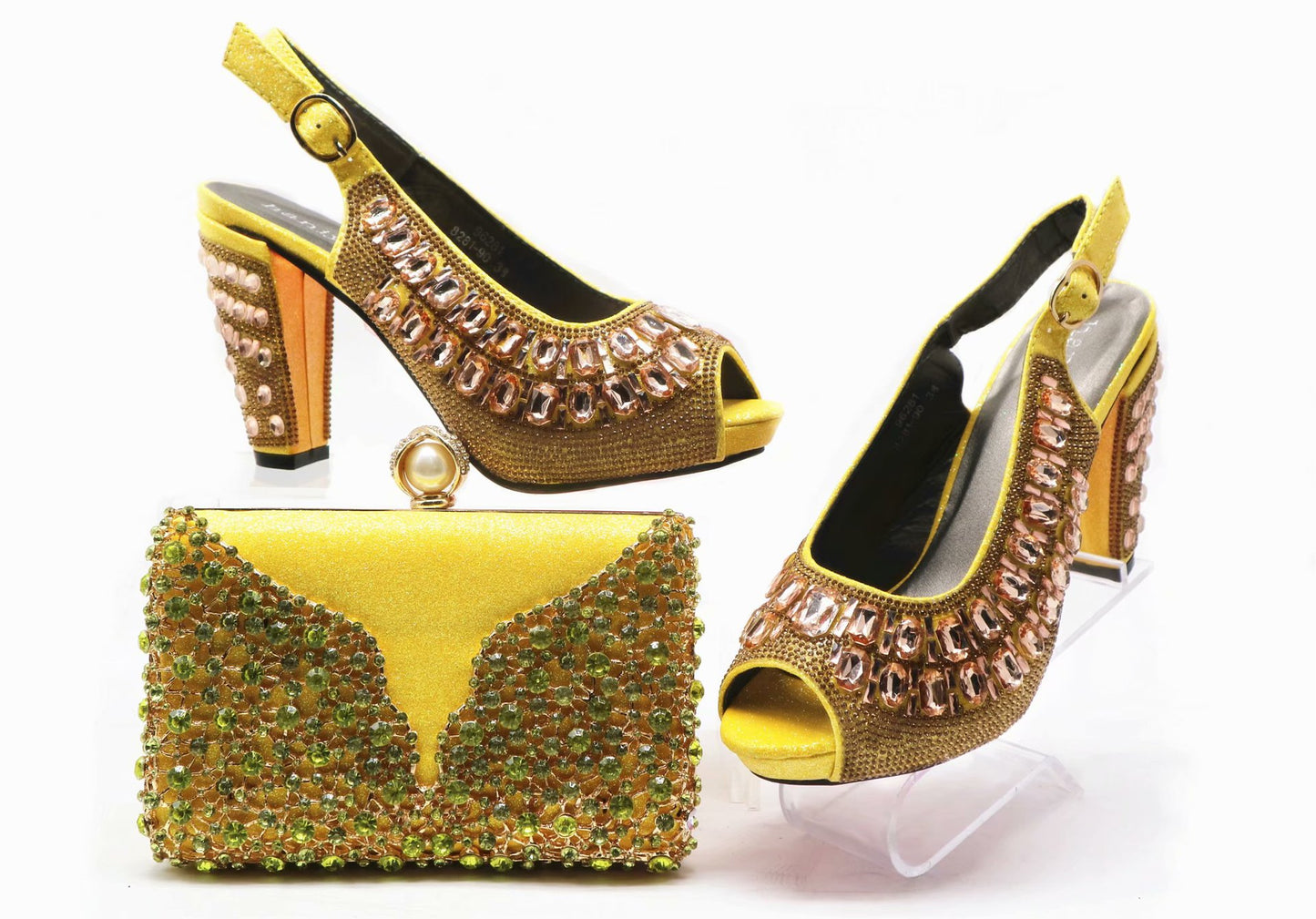 Large Size Rhinestone Bag With Shoes Wedding Diagonal Fashion