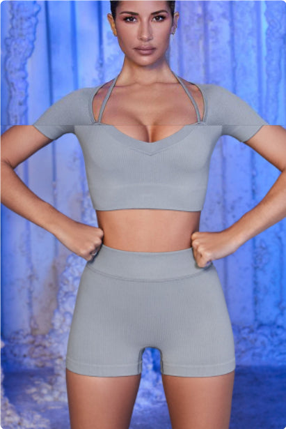 Shoulder Straps Long Sleeve Fitness Five Or Three Shorts Running Trousers
