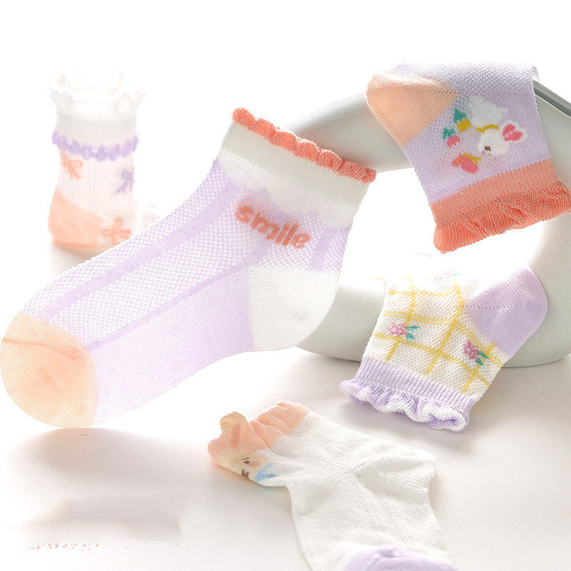 Mesh Light Breathable Soft Cartoon Bunny Cotton Socks