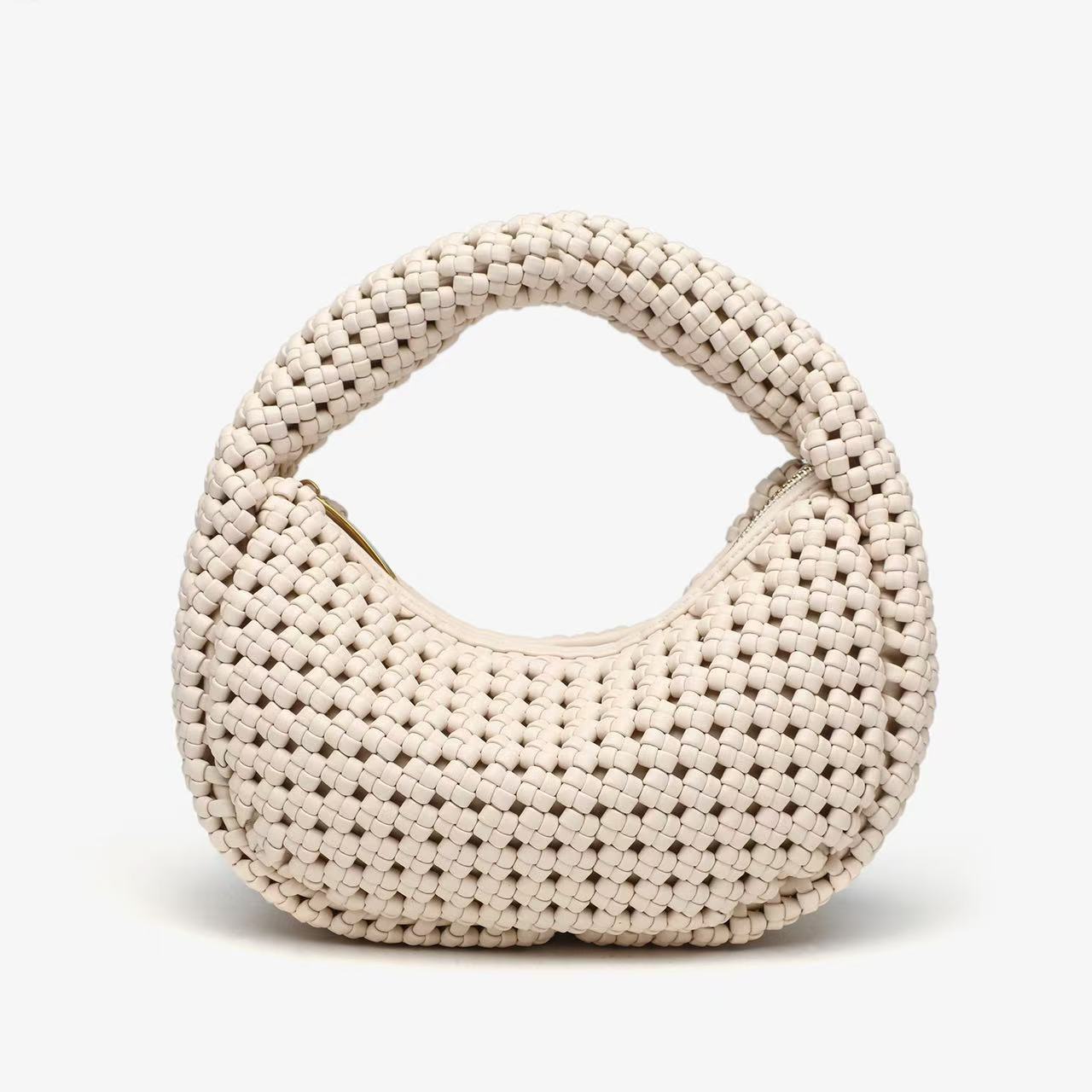 Hand-woven Large Capacity Fashionable Stylish All-match Hand Carrying New Moon Bag