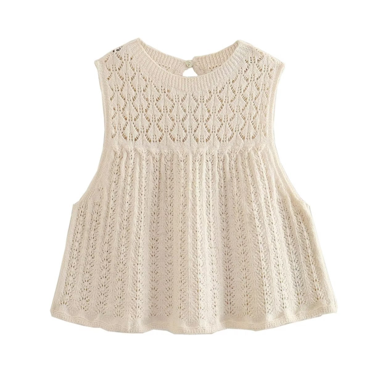 Women's Fashionable Jacquard Mesh Knitted Top Mini Skirt