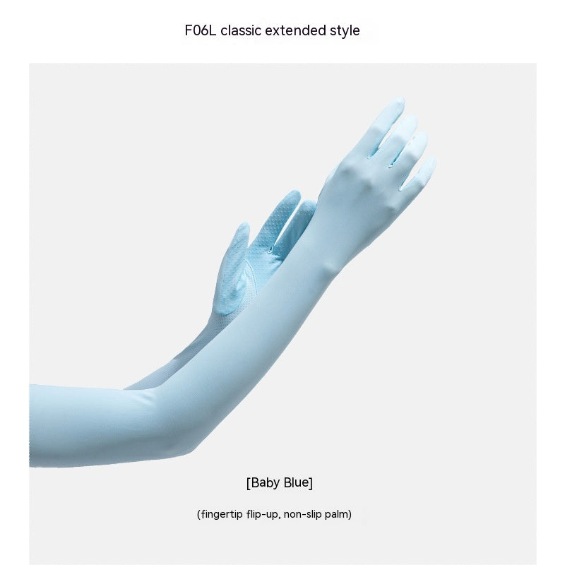 Nylon Ice Silk Long Sun Protection Ice Sleeve Gloves Women's UV Protection Sleeves Sun Protection Summer Long Arm Guard