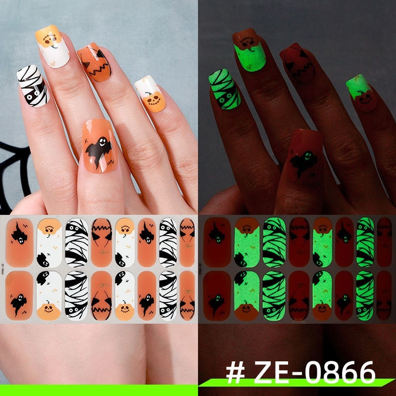Dark Ghost Pumpkin Skull Nail Sticker