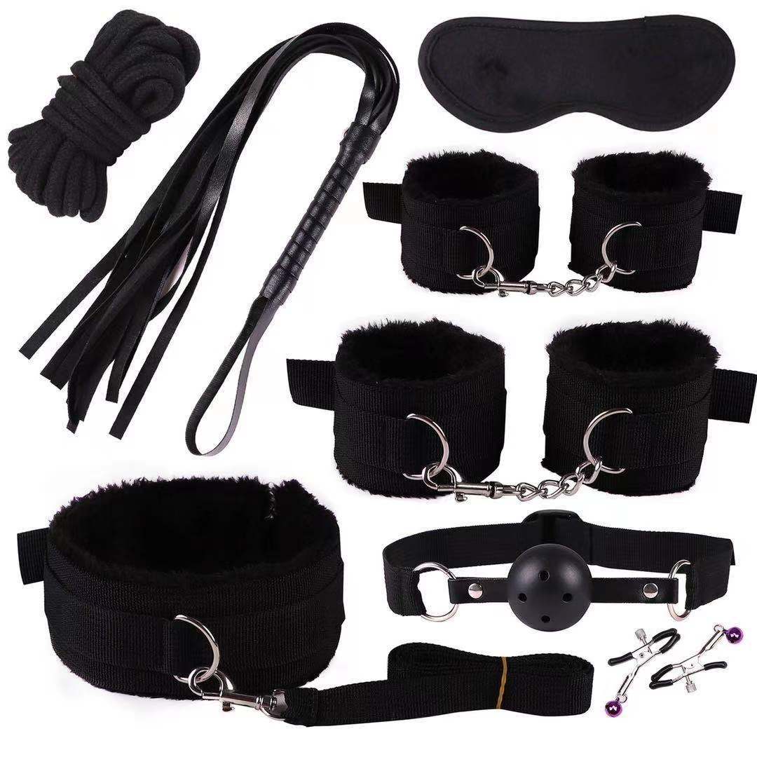 Non Leather Plush HandcuffsWhip And Ribbon Suit