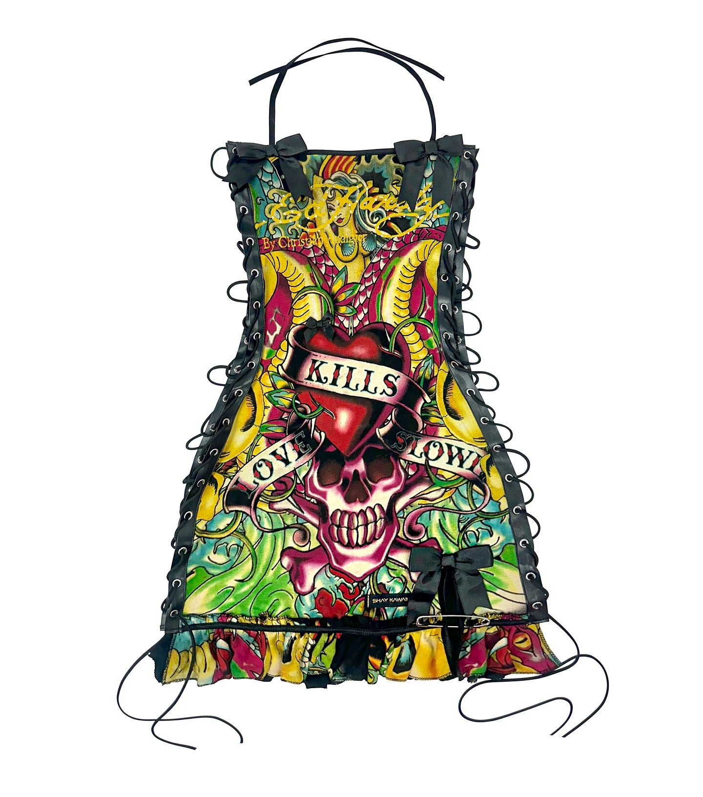 Printed Oil Painting Drawstring Tube Top Slip Dress