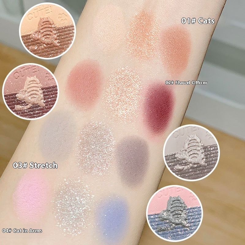 Xixi Goodcat Ning Three Colors Eye Shadow Plate Matte Shimmer Diamond In The Debris