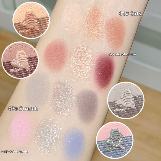 Xixi Goodcat Ning Three Colors Eye Shadow Plate Matte Shimmer Diamond In The Debris