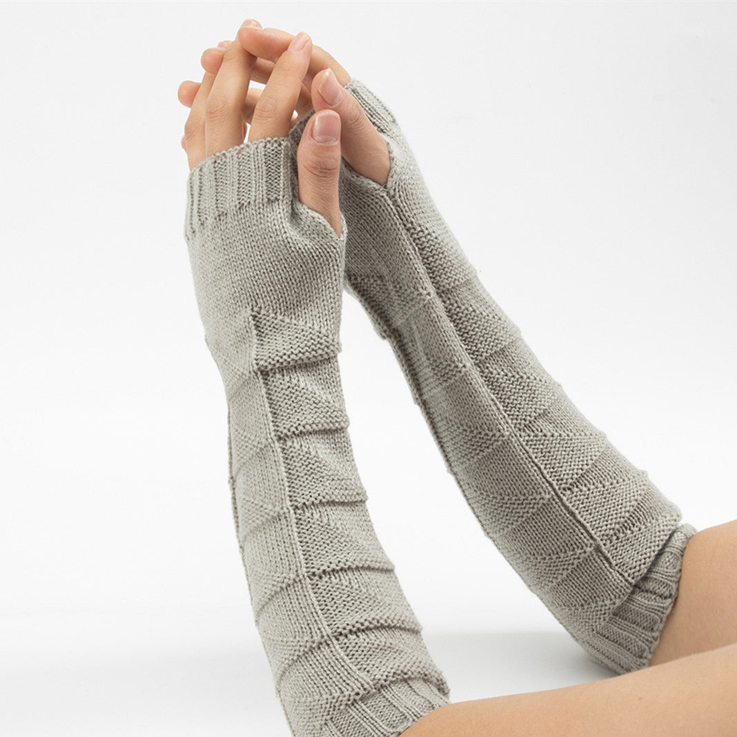 Autumn And Winter New Wool Half Finger Gloves