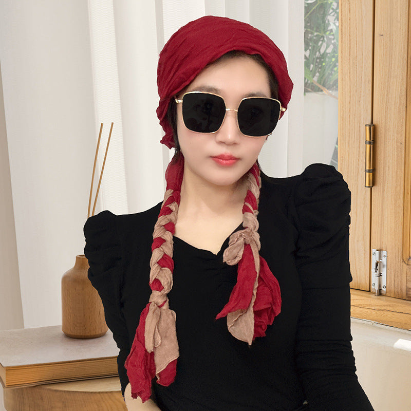 Hand-woven Hair Braid Scarf Girls Fashion Thin Scarf