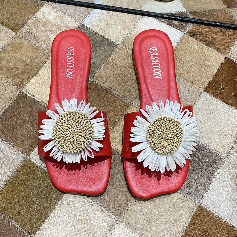 Student Flat Sandals Flower Soft Summer Slippers