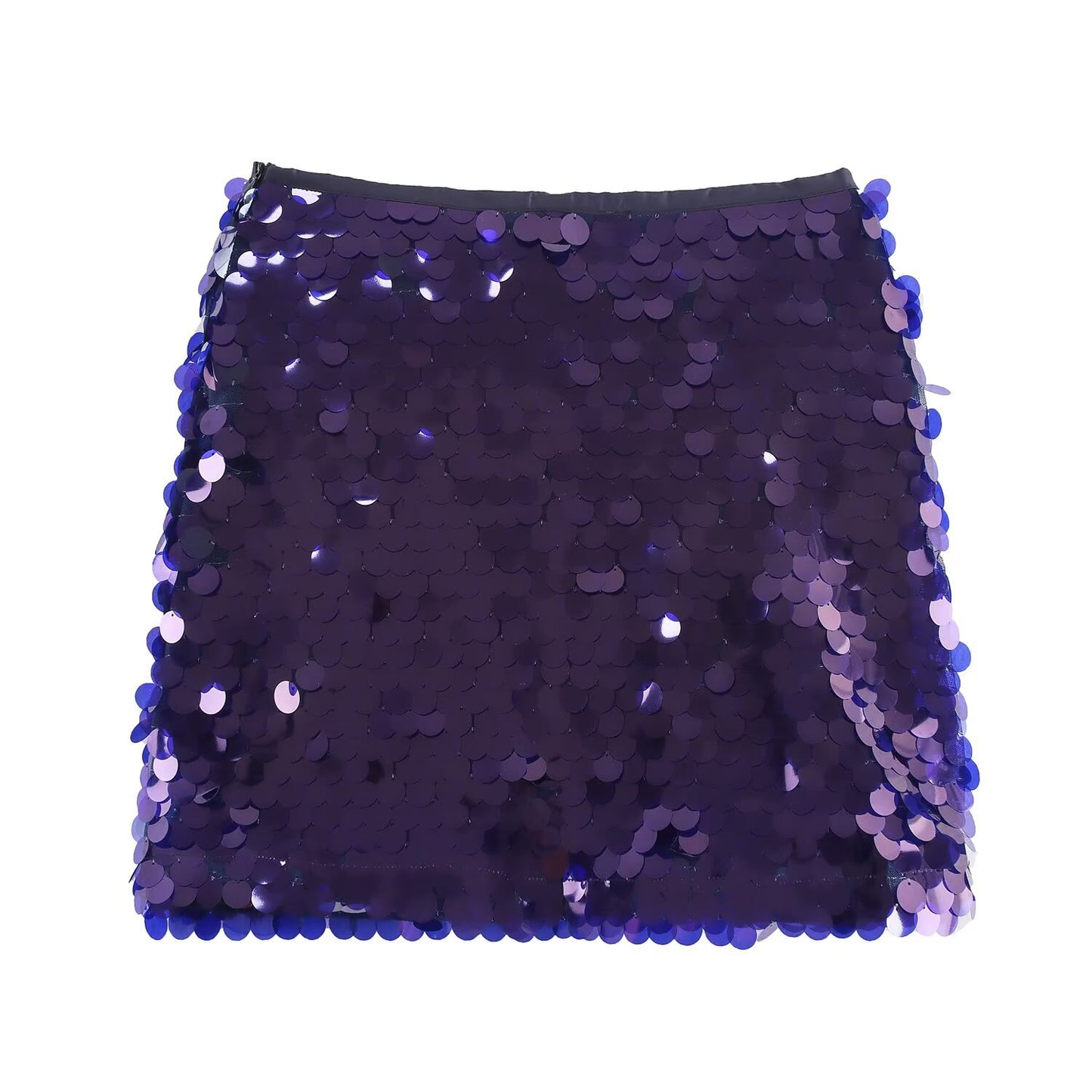Lady Sequin Decorated Mini Skirt