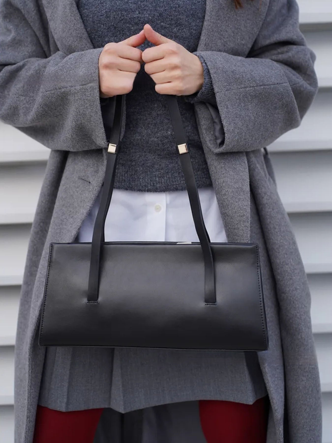 Seasonal Solid-color Retro Chic Shoulder Bag For Work