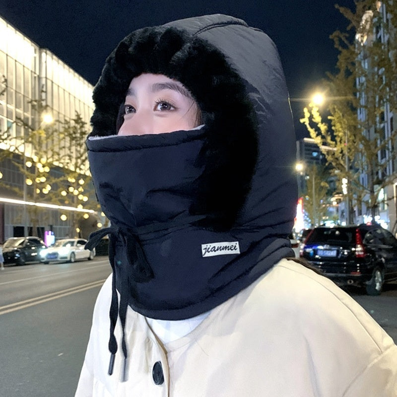 Winter Lei Feng Hat Men's And Women's Big Head Circumference Fleece-lined Warm