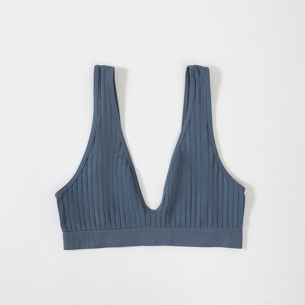 French Deep V Large Size Bra Bottoming Vest