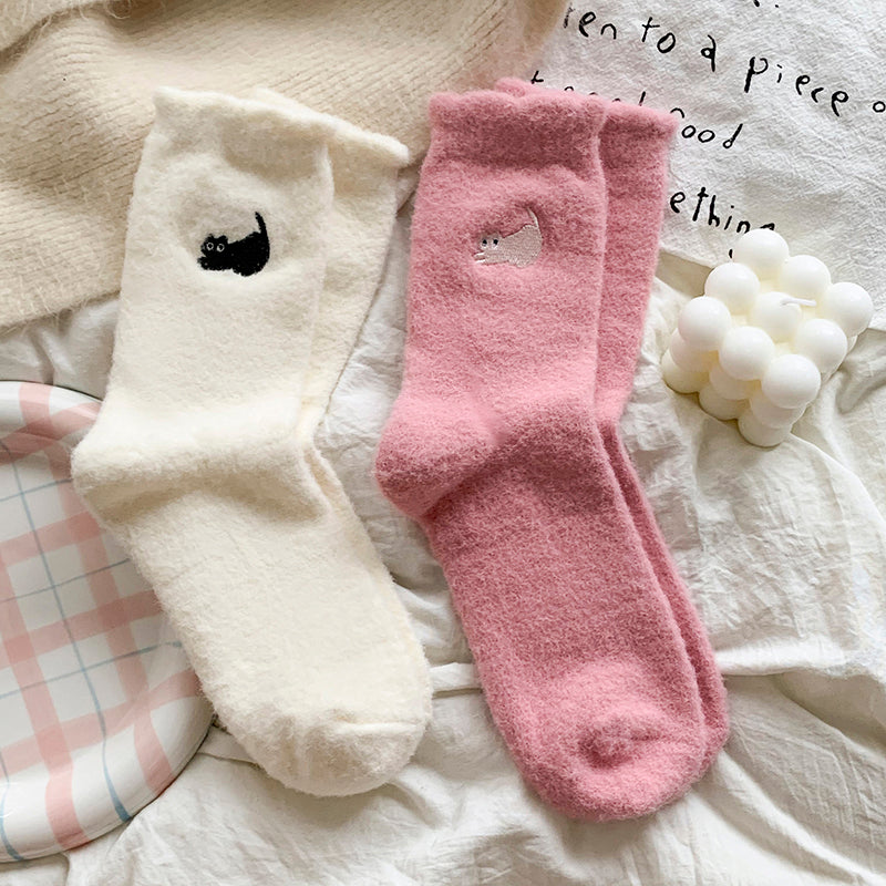 Women's Thick Thickened Plus Velvet Warm Mid-calf Length Socks