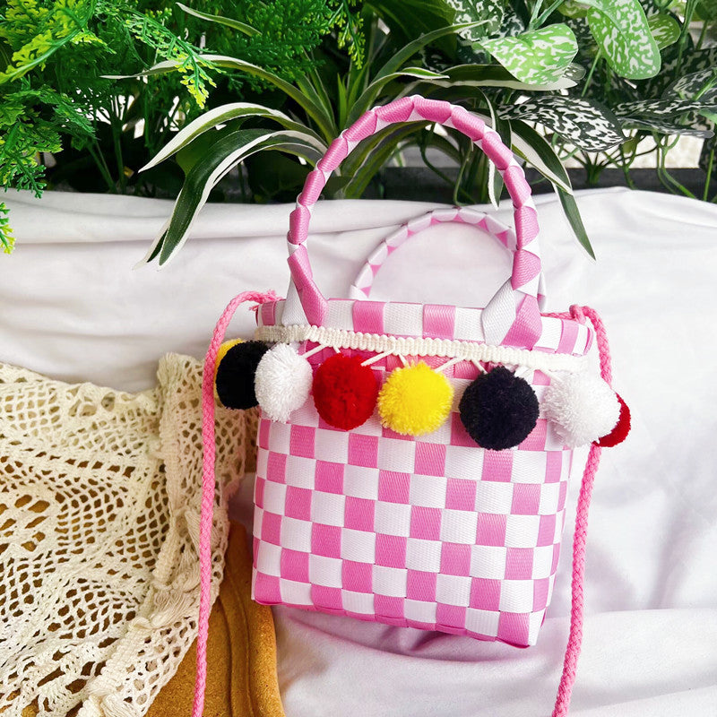 Kids Carrot Vegetable Basket Weaving Bag For Vacation