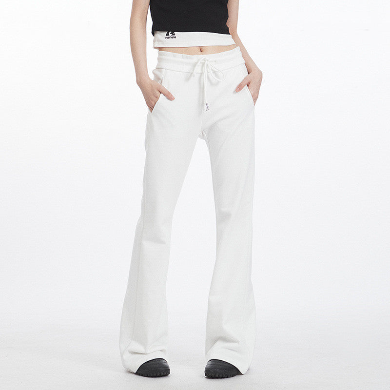 Niche Embroidered Skinny Sweatpants Low Waist Slim Slimming Hot Girl