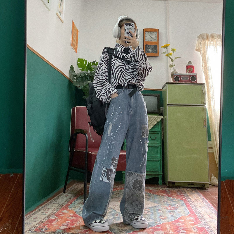 Retro Loose Casual All-match Jeans Trousers