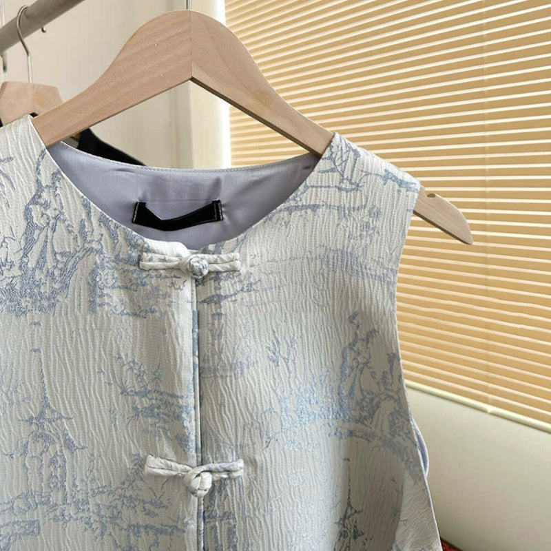 New Summer Women's Dress High-end New Chinese Style Cold Zen Suit