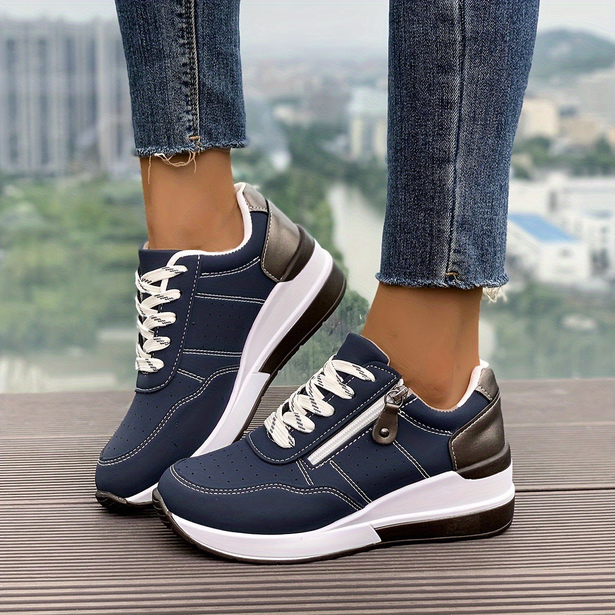 Women's Casual Sneakers With Thick Soles