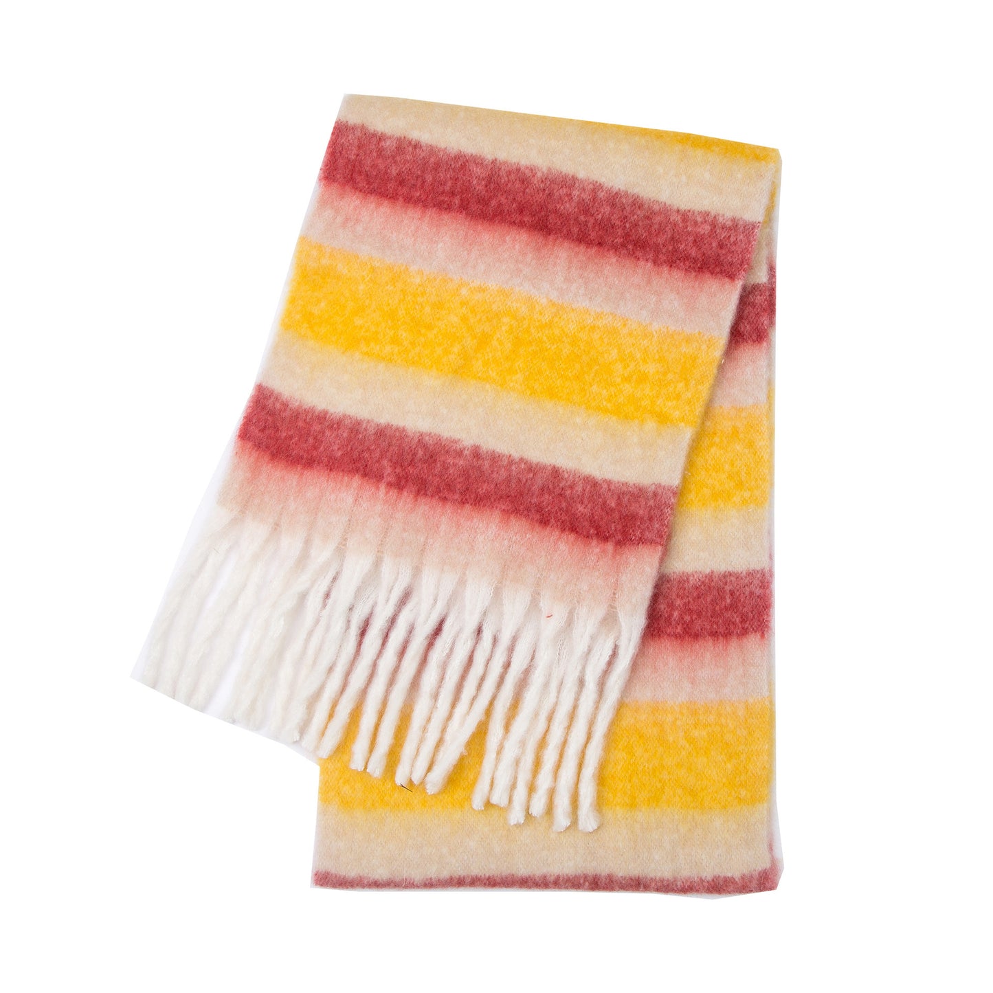 Women's Scarf Autumn And Winter New Thick Beard Color Four-grid