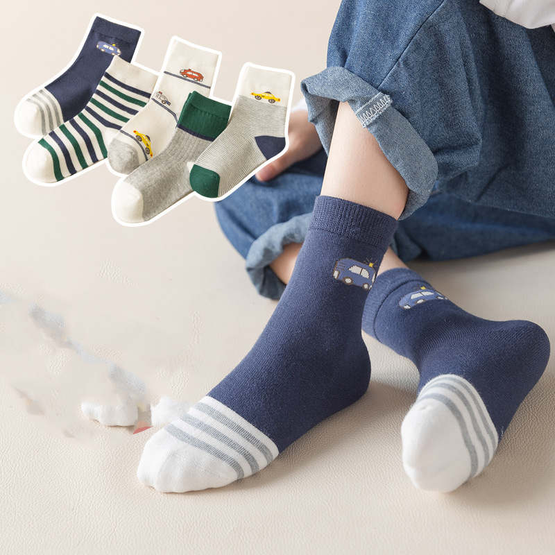 Cartoon Car Big Children Autumn And Winter Medium Tube
