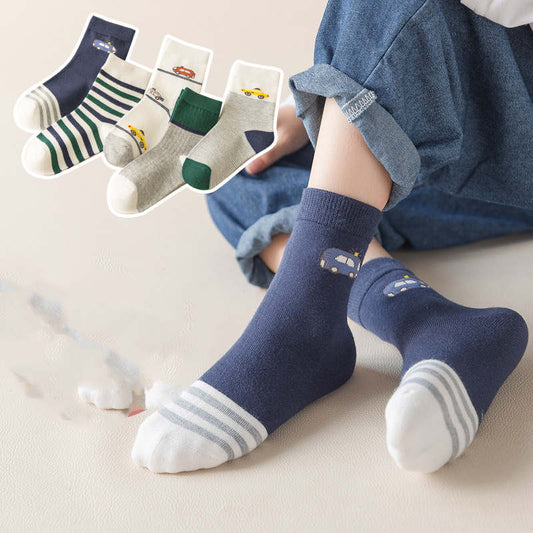 Cartoon Car Big Children Autumn And Winter Medium Tube