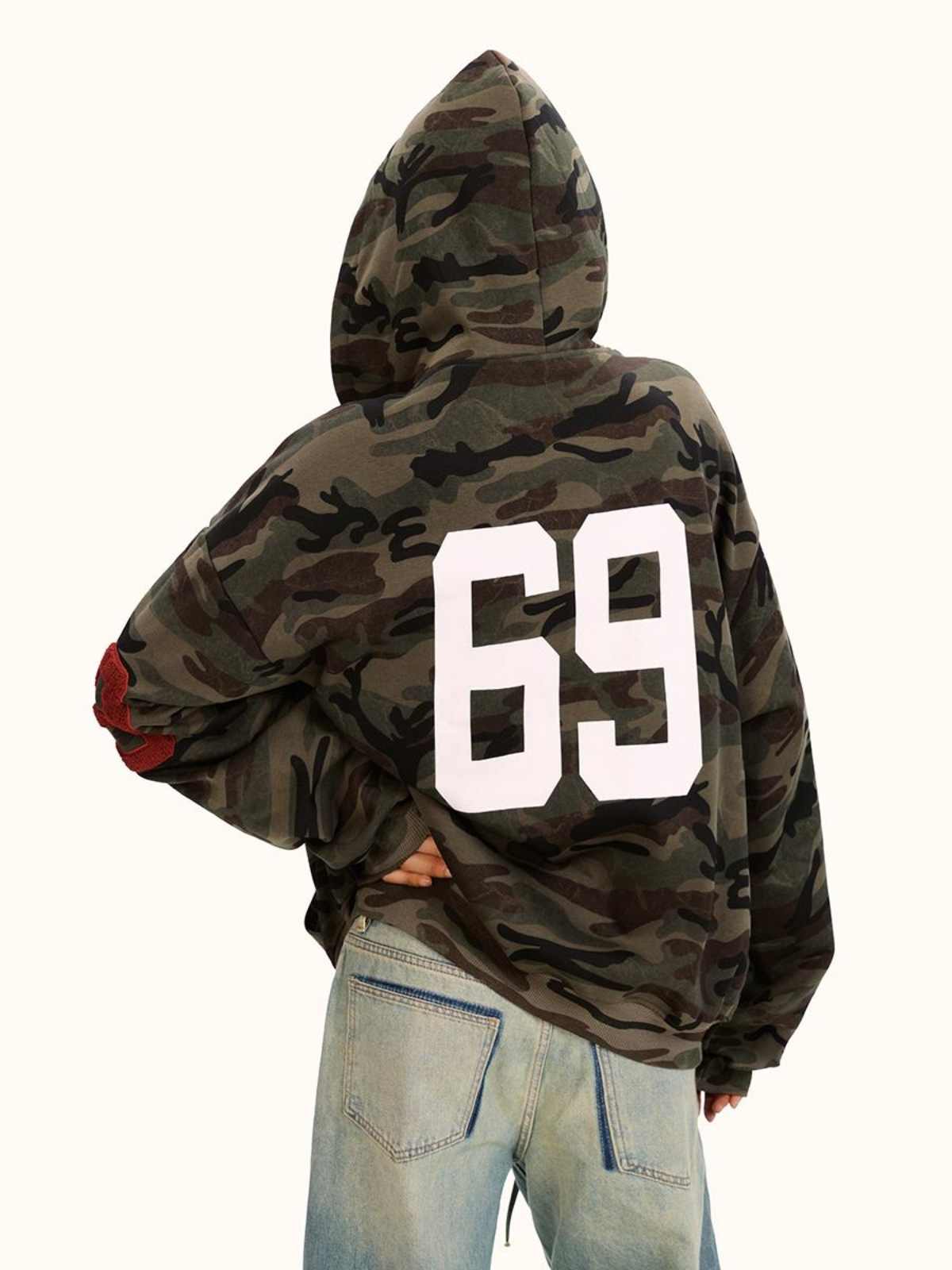 Fleeceforet Tyk Camouflage Cardigan Hættetrøje