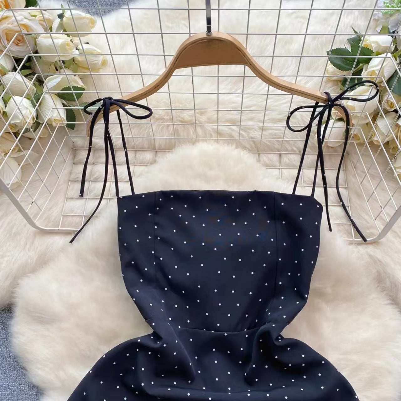 Stylish Polka-Dot Slip Dress For Women
