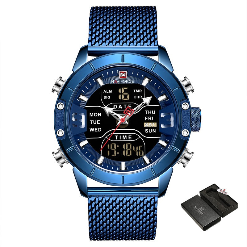 Quartz watch sports electronic dual display watch
