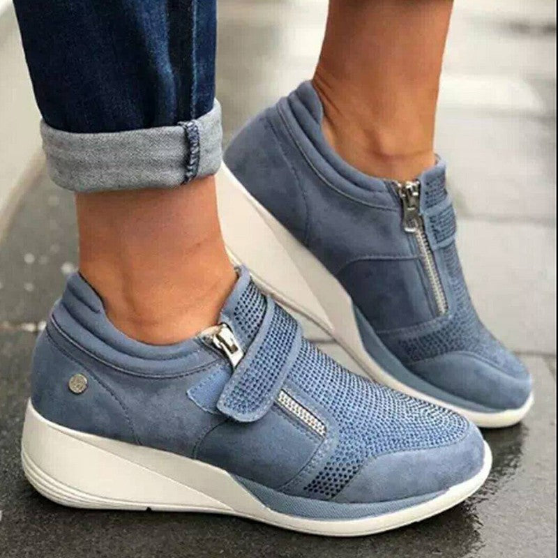 Europæiske og amerikanske letvægts sneakers med tyk sål, højde og velcro