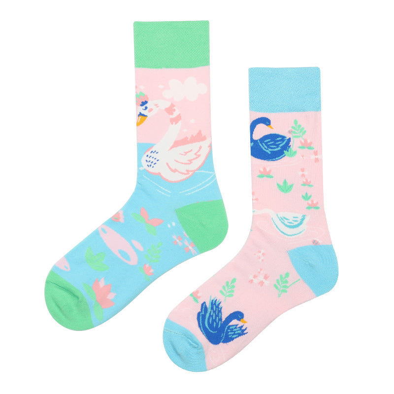 Animal Pattern Puppy Cat AB Asymmetric Mandarin Duck