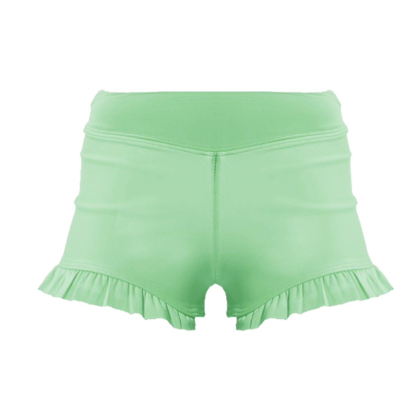 Kids Fashion Solid-Colored Ruffle-Trimmed Casual Fitness Shorts