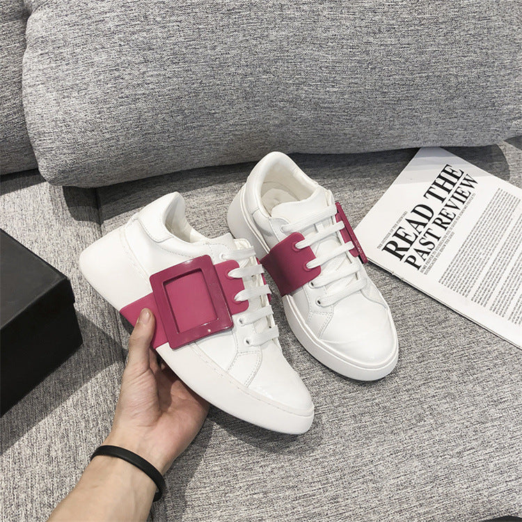 Match Heightened Platform Casual Round Toe Lace Up Sneakers