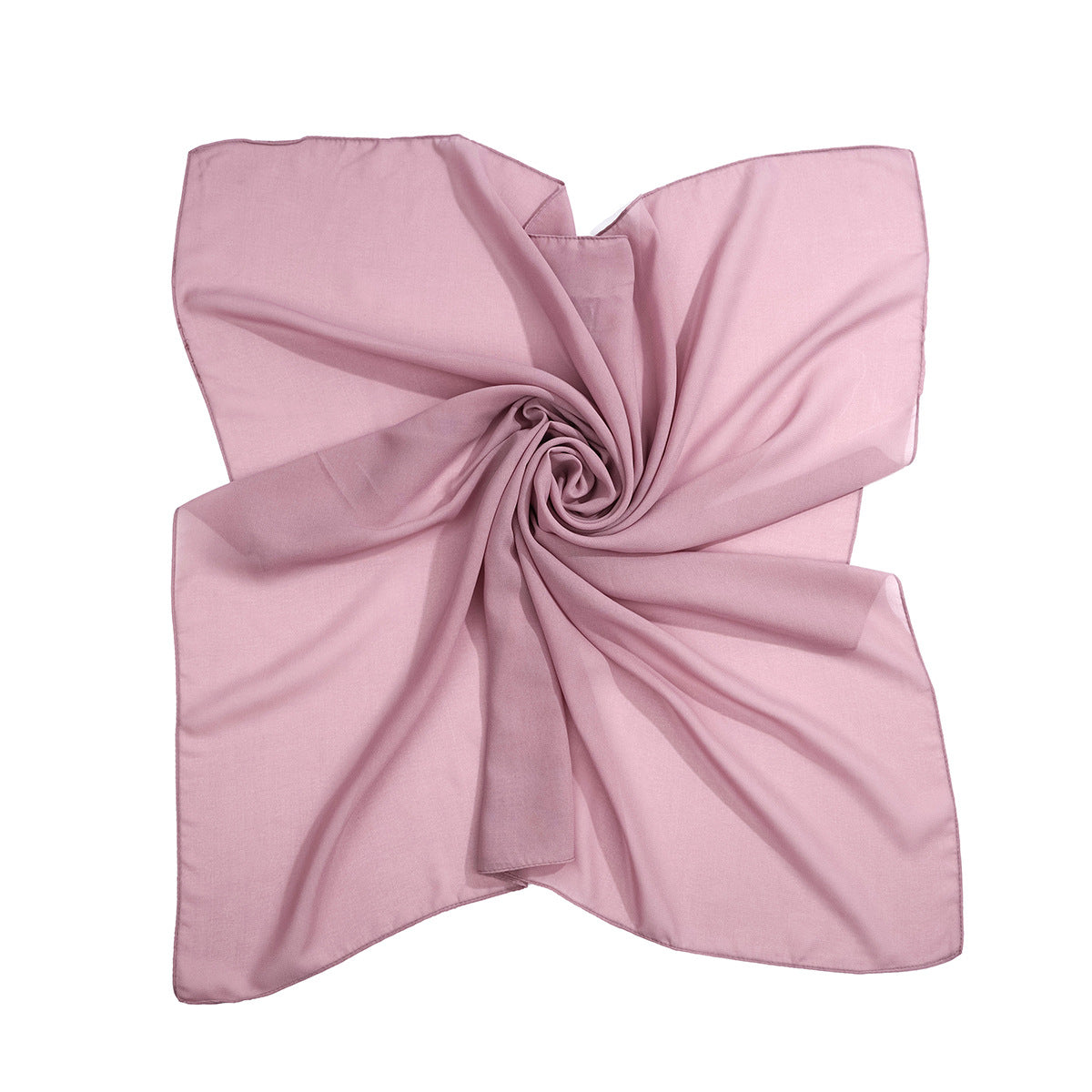 Composite Chiffon Square Scarf Solid Color Headscarf Comfortable And Breathable