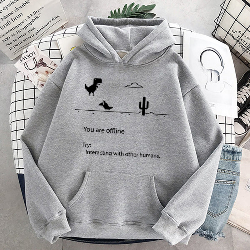Dame Retro Dinosaur Mode Casual Sweater