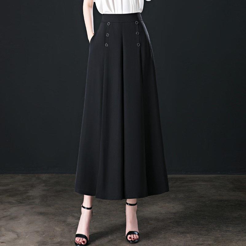 Slim Middle-aged Women's Trousers With Nine-quarter Skirt