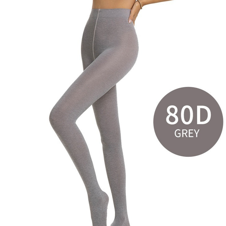 Ammonia-knitted AB Two-tone Cotton-like 80D Heather Gray Tights
