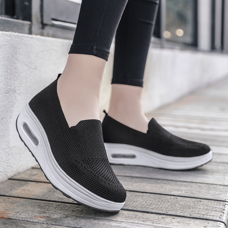 Mesh Air Cushion Gåsko til Damer Med Tykke Såler