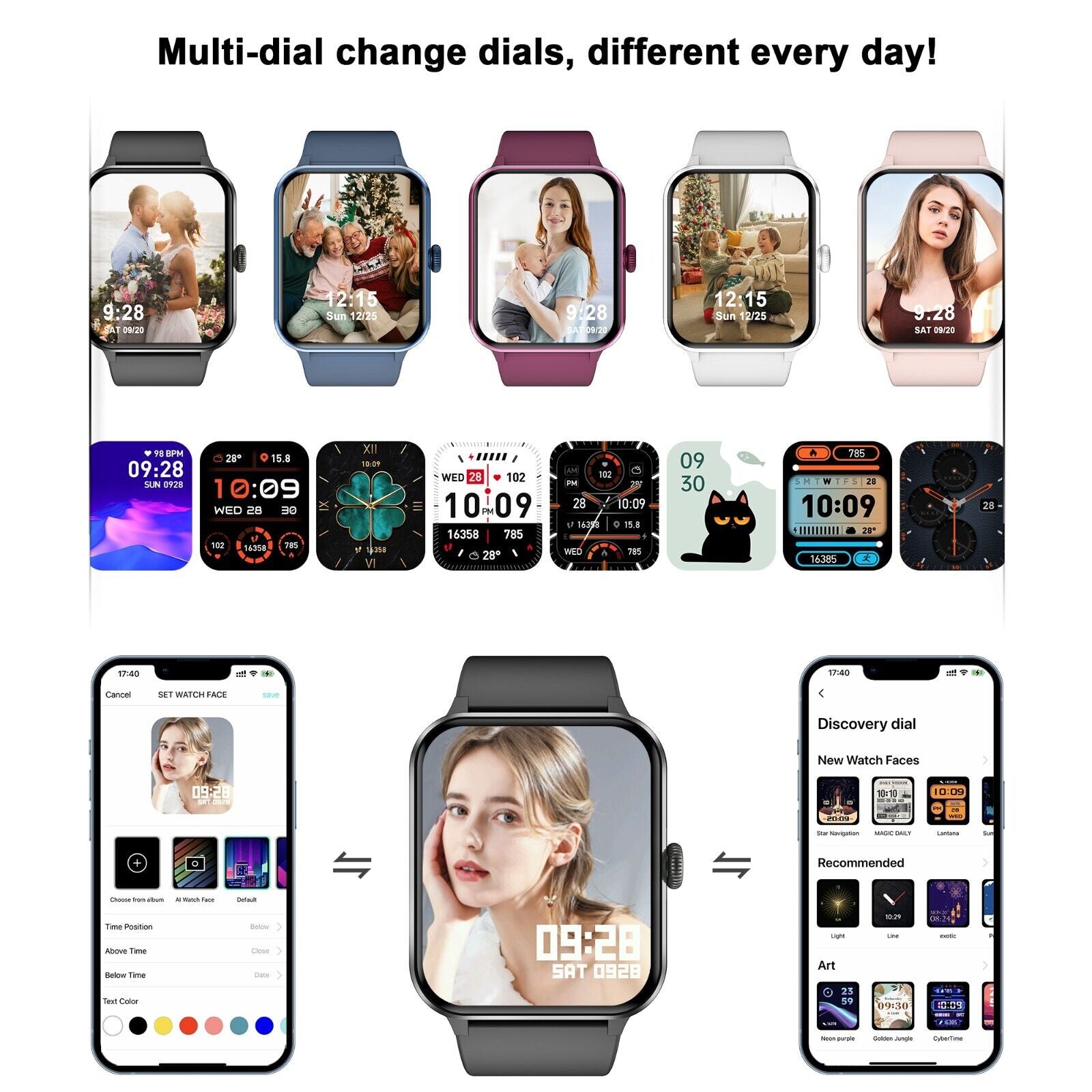 Blackview Smartwatch Damen Herren Mit Bluetooth Anrufe Fitnessuhr Für Android