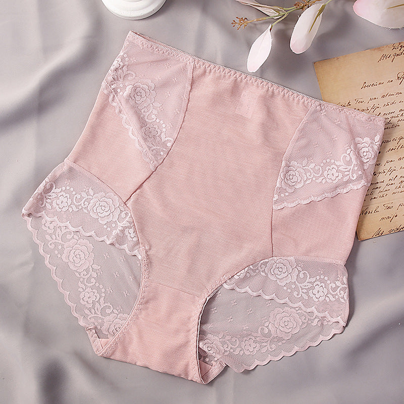 Women's Fashionable Simple Solid Color Lace High Waist Shorts