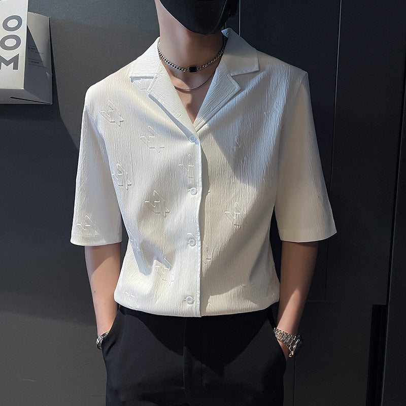 Casual Ice Silk Short-Sleeve Shirt For Men