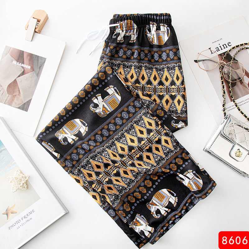 Summer Thin High Waist Drooping Straight Loose Casual Pants Mop Pants