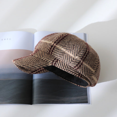 Plaid Wide-brimmed Vintage Baseball Cap