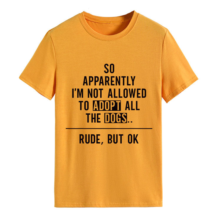 Fashion Round Neck Letter Loose Short Sleeve T-shirt For Women
